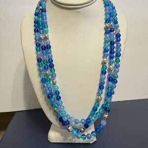 Elegant Blue Multi-Strand Necklace